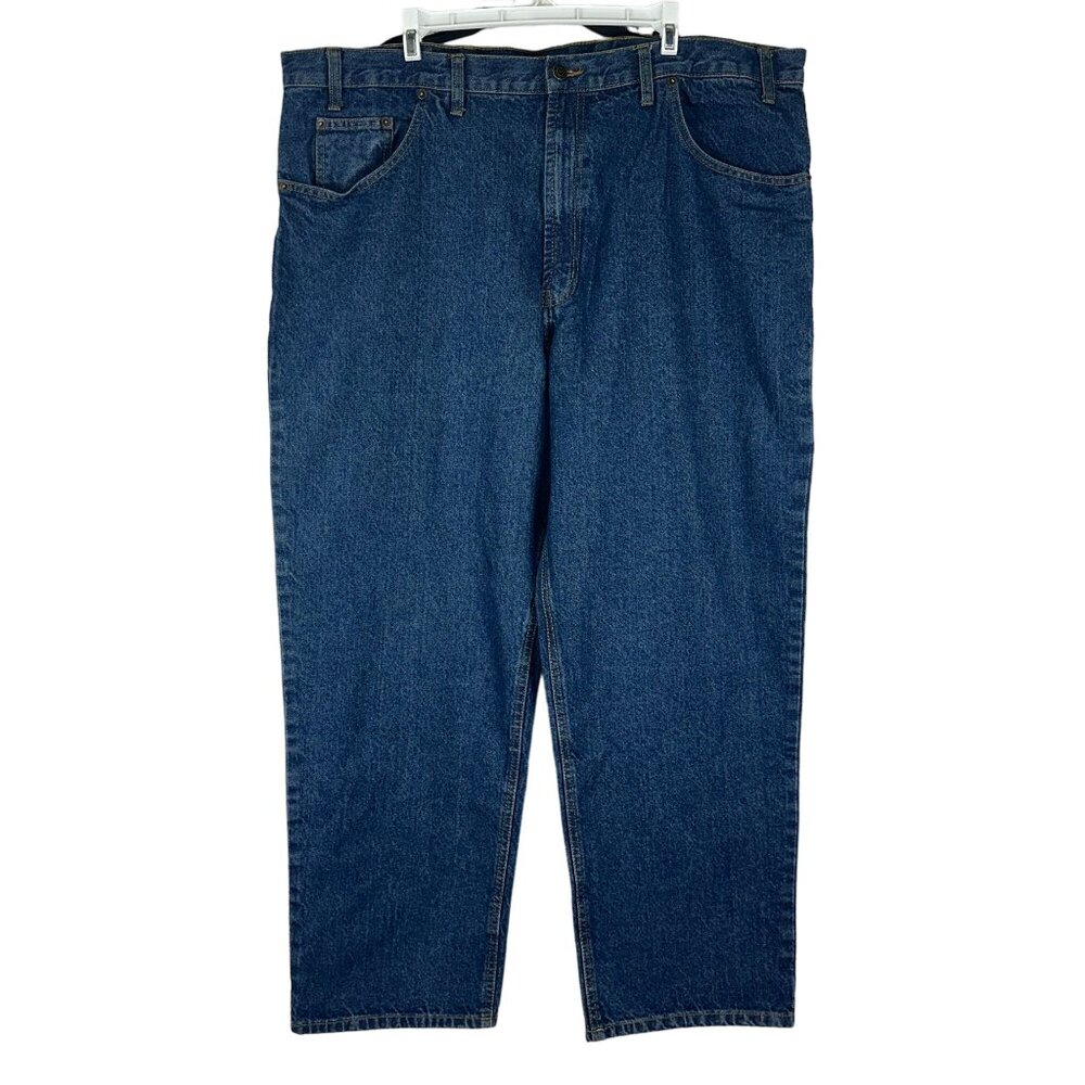 Full Blue Mens Relaxed Fit Straight Leg Blue Denim Jeans Size 44x30